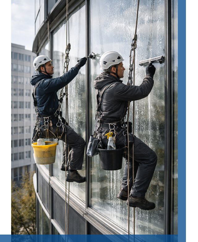 Мойка панорамных окон в Азове от 359 р. заказать у ВЫСОТНИК-Азв