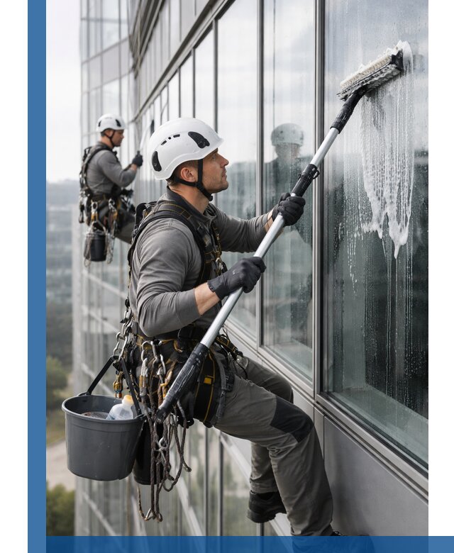 Высотная мойка сплошного остекления с выездом в Азове