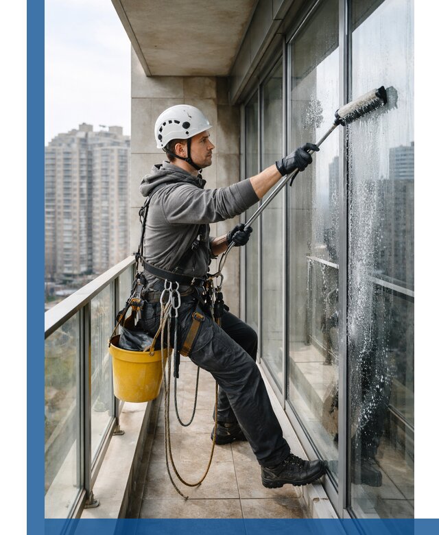 Профессиональная мойка балконного остекления в Азове