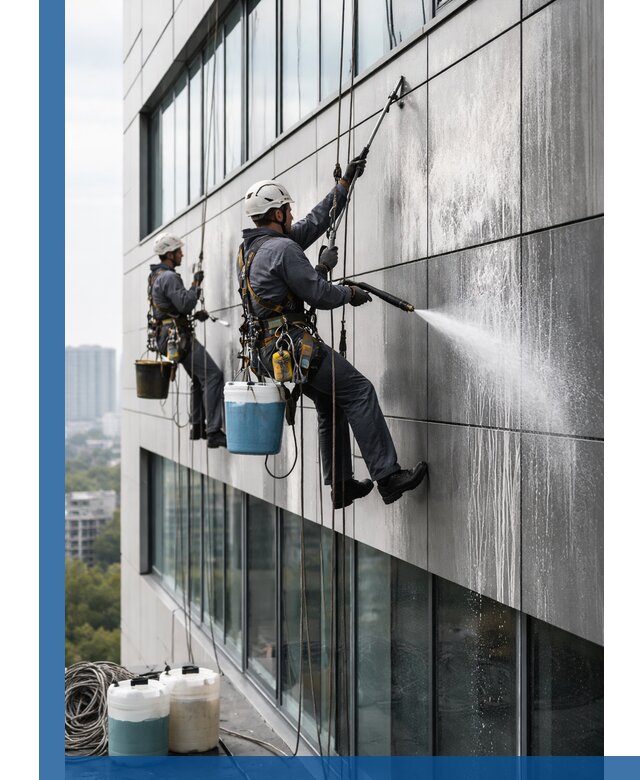 Профессиональная мойка вентилируемых фасадов в Азове