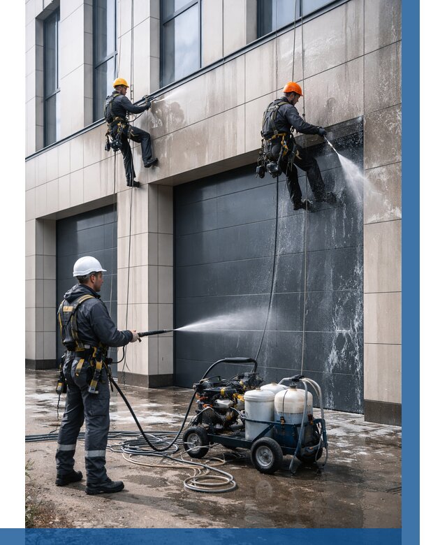 Послестроительная мойка фасада в Азове от 308 р. | ВЫСОТНИК-Азв