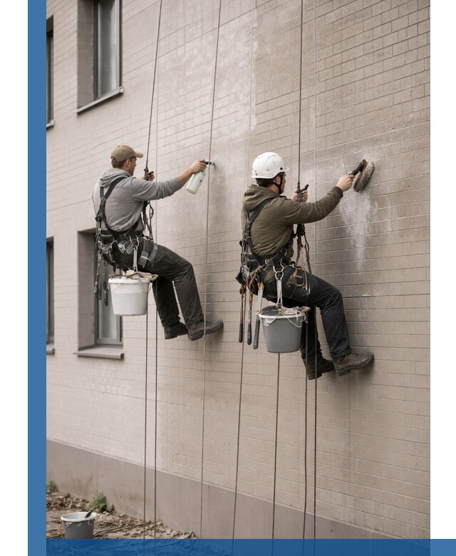 Удаление высолов с фасада зданий в Азове без повреждений и следов
