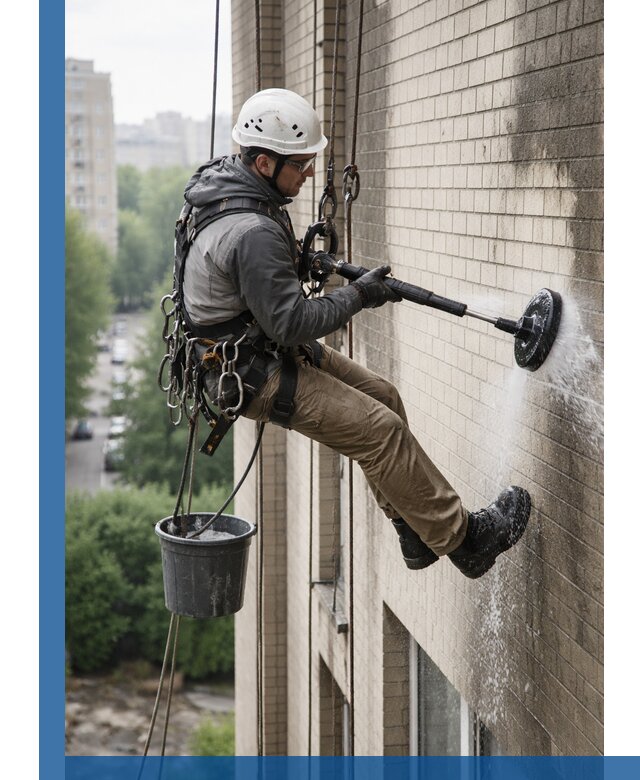 Очистка фасада от копоти в Азове профессионально и безопасно