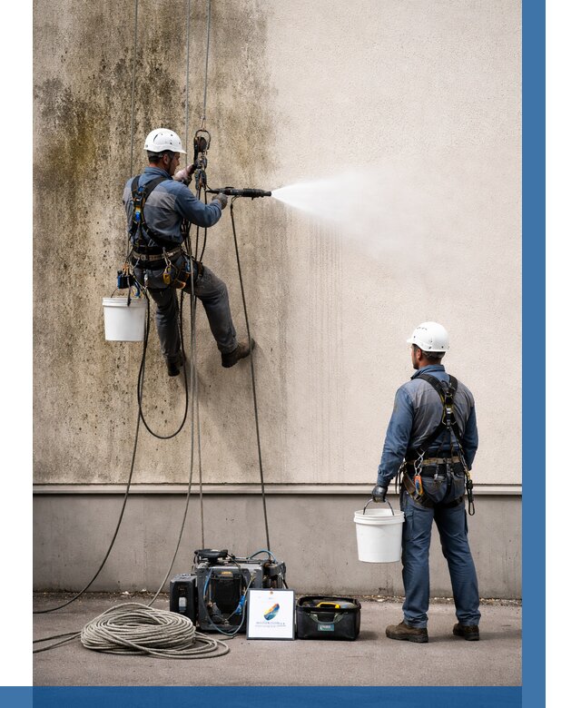 Очистка фасада от плесени в Азове от 308 р. | ВЫСОТНИК-Азв