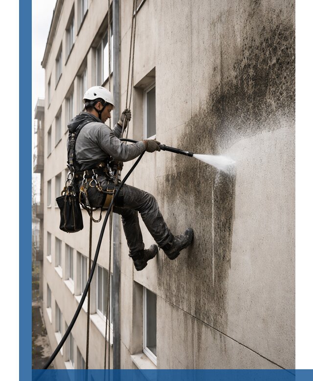 Профессиональная очистка фасадов от плесени в Азове