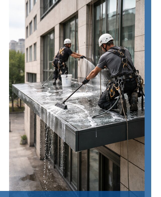 Мойка козырьков и навесов в Азове от 3594 р. | ВЫСОТНИК-Азв