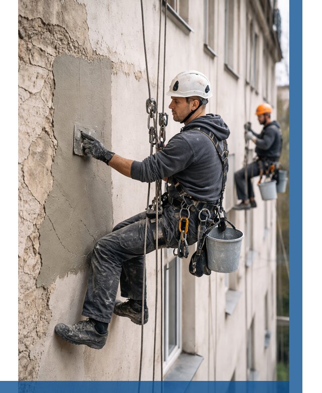 Восстановление штукатурки фасада в Азове от 1232 р. | ВЫСОТНИК-Азв