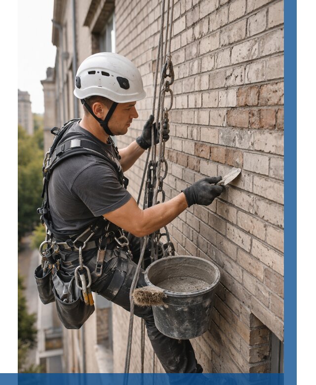 Ремонт кирпичной кладки фасада в Азове от 1848 р. | ВЫСОТНИК-Азв