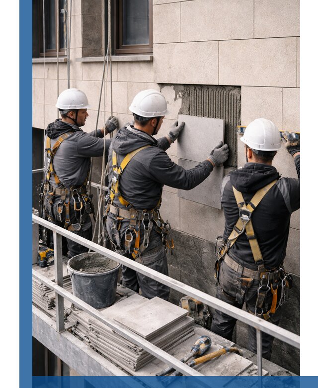 Ремонт облицовки фасада плиткой в Азове с гарантией