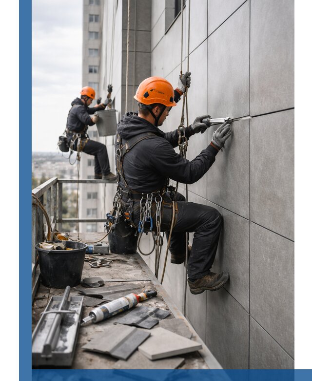 Профессиональный ремонт фасада из керамогранита в Азове