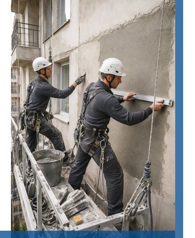 Штукатурка фасада на высоте в Азове от 924 р. | ВЫСОТНИК-Азв