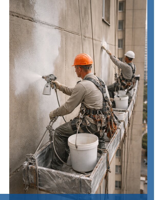 Грунтовка фасада на высоте в Азове от 123 р. | ВЫСОТНИК-Азв