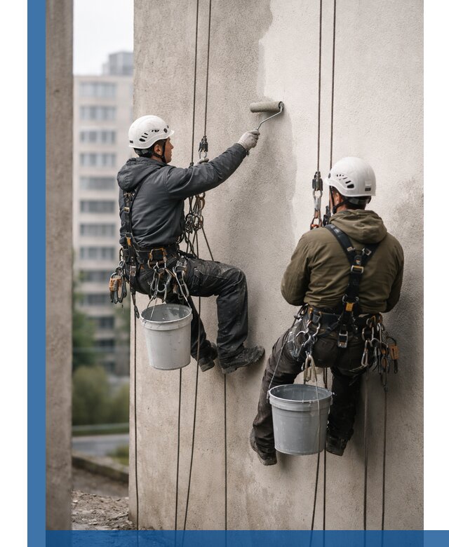 Покраска фасадов высотными альпинистами в Азове с гарантией