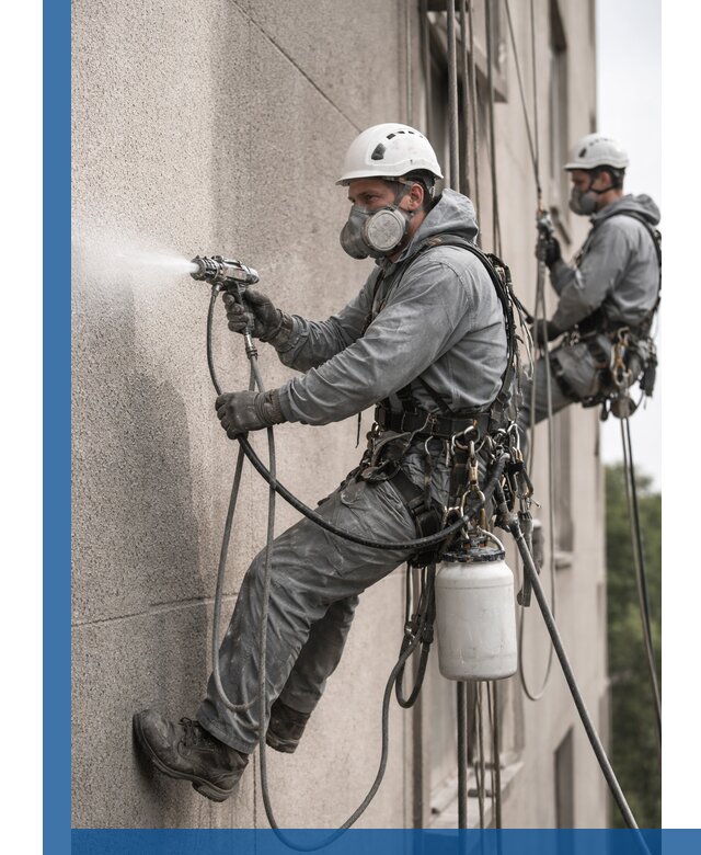 Безвоздушная покраска фасадов зданий в Азове профессионально