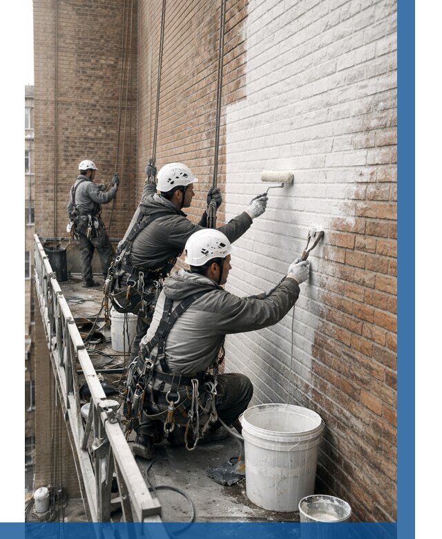 Покраска кирпичного фасада в Азове от 359 р. | ВЫСОТНИК-Азв