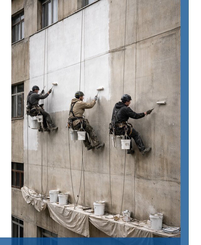 Покраска бетонного фасада в Азове от 359 р за м2 | ВЫСОТНИК-Азв