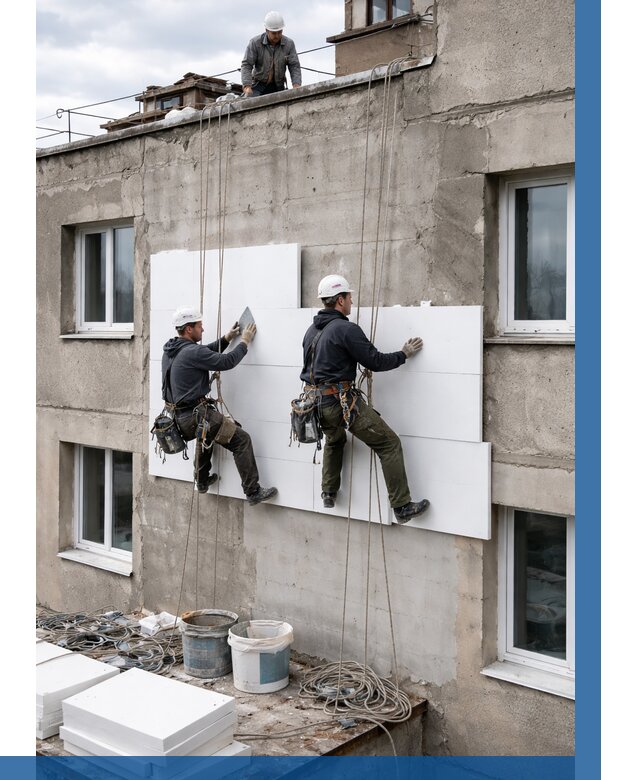 Утепление фасада пенополистиролом в Азове от 1848 р. | ВЫСОТНИК-Азв