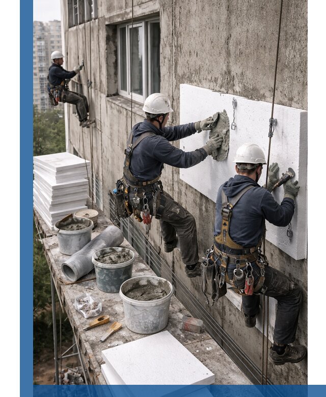 Утепление фасада пенополистиролом в Азове под ключ