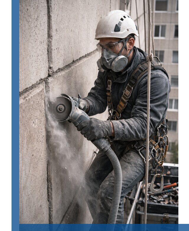 Штробление межпанельных швов в Азове качественно и быстро