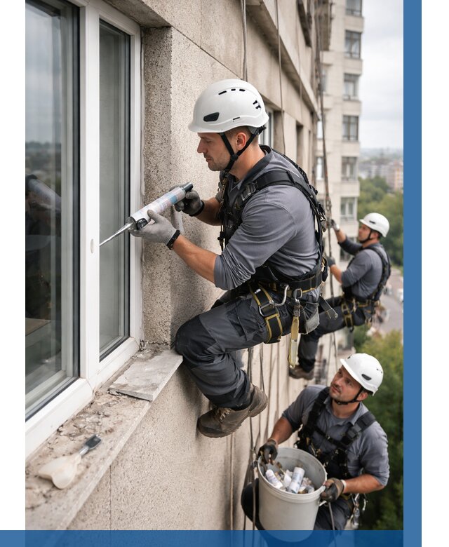 Герметизация оконных швов снаружи в Азове от 1540 р. | ВЫСОТНИК-Азв