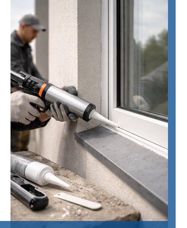 Герметизация монтажных швов окон в Азове от 667 р. | ВЫСОТНИК-Азв