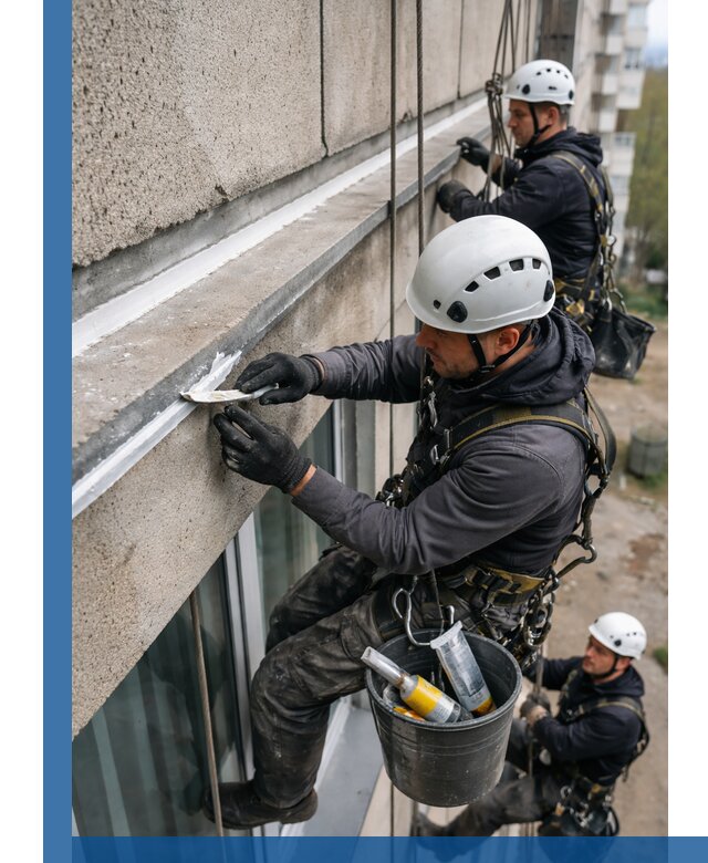 Герметизация примыкания балкона в Азове под ключ с гарантией