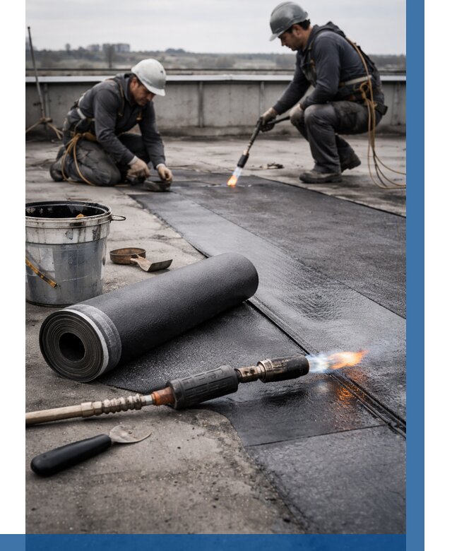 Ремонт рулонной кровли в Азове от 667 р. | ВЫСОТНИК-Азв