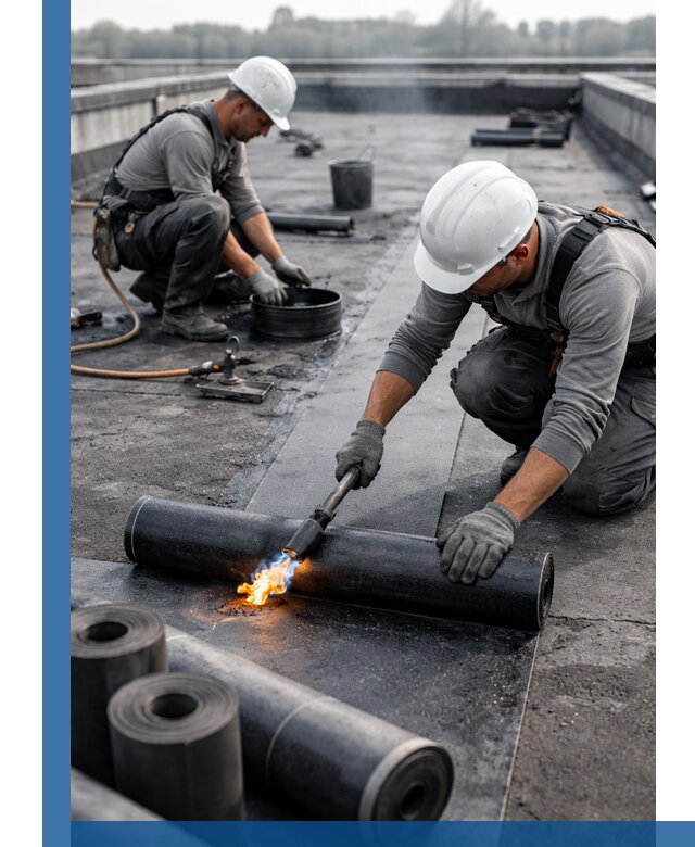 Ремонт рулонной кровли в Азове герметизация и восстановление