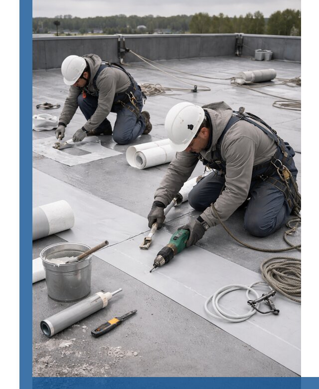 Ремонт мембранной кровли в Азове качественно и с гарантией