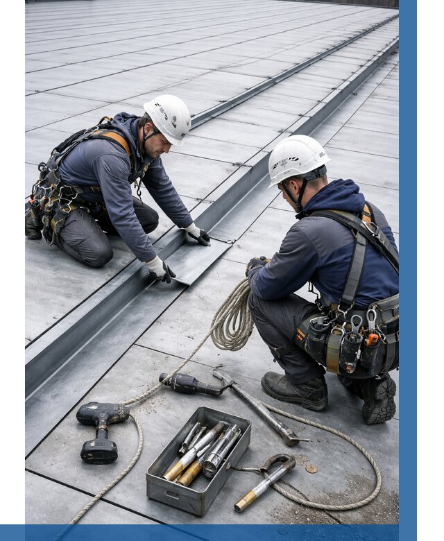 Ремонт фальцевой кровли в Азове от 719 р. | ВЫСОТНИК-Азв