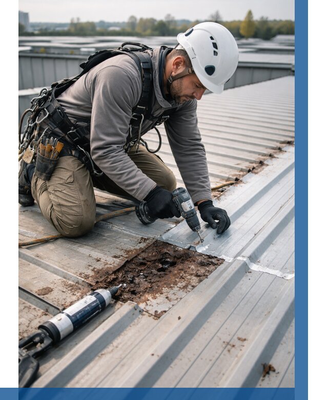 Ремонт профнастила на кровле в Азове от 719 р. | ВЫСОТНИК-Азв