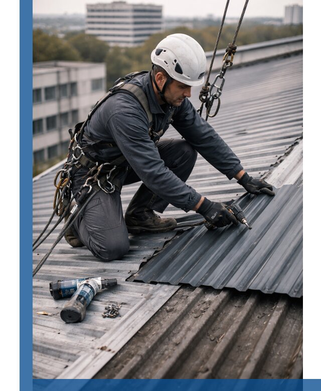 Ремонт профнастила на кровле в Азове, работы под ключ