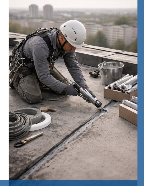 Герметизация швов кровли в Азове от 462 р./м2 | ВЫСОТНИК-Азв