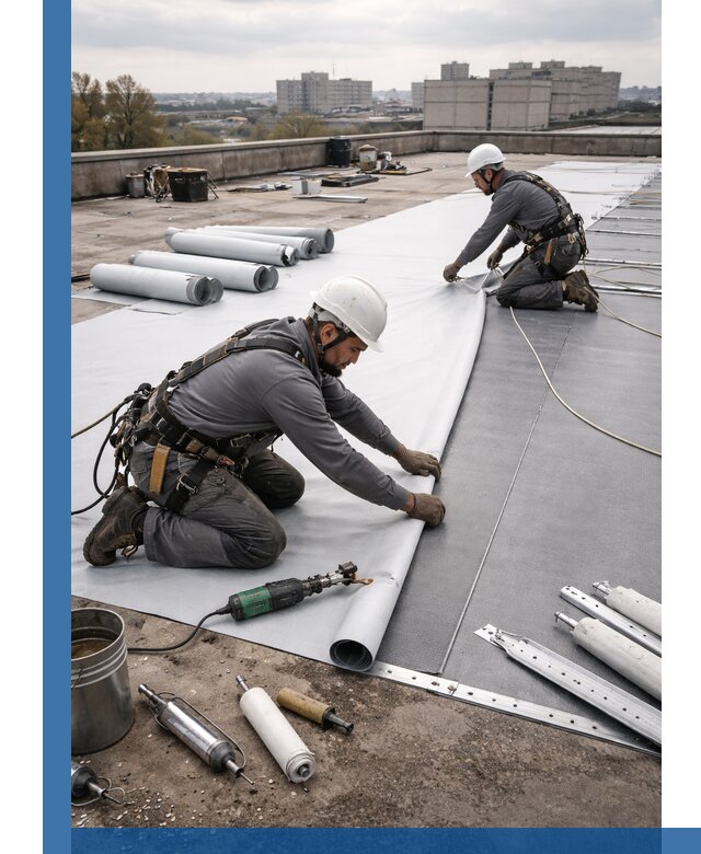 Монтаж мембранной кровли в Азове для промышленных зданий