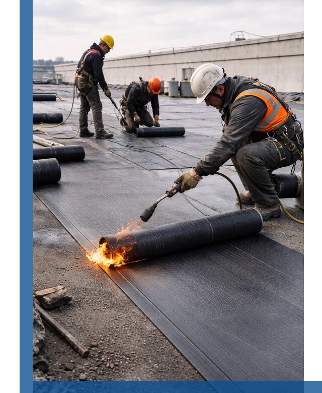 Монтаж наплавляемой кровли в Азове профессионально