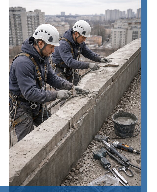 Ремонт парапета на кровле в Азове от 1540 р. | ВЫСОТНИК-Азв