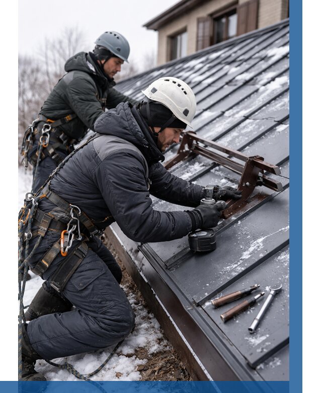 Монтаж снегозадержателей в Азове от 462 р. | ВЫСОТНИК-Азв