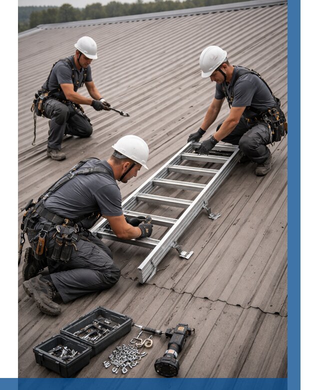 Монтаж кровельной лестницы в Азове от 4621 р. | ВЫСОТНИК-Азв