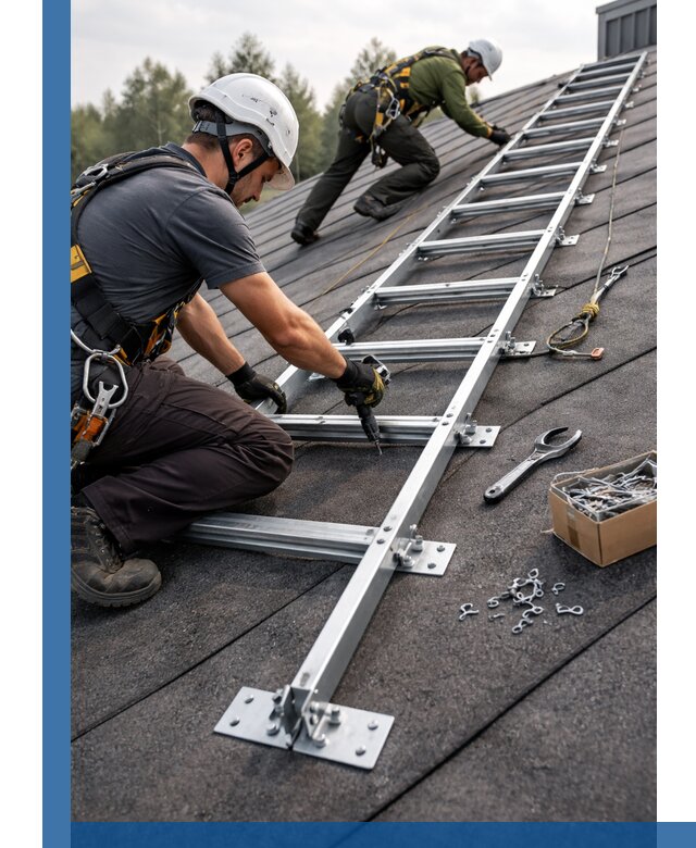 Профессиональный монтаж кровельной лестницы в Азове под ключ