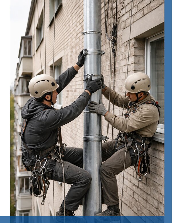 Замена водосточных труб в Азове от 6675 р. | ВЫСОТНИК-Азв