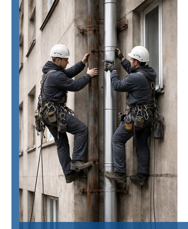 Замена водосточных труб в Азове: монтаж и демонтаж под ключ