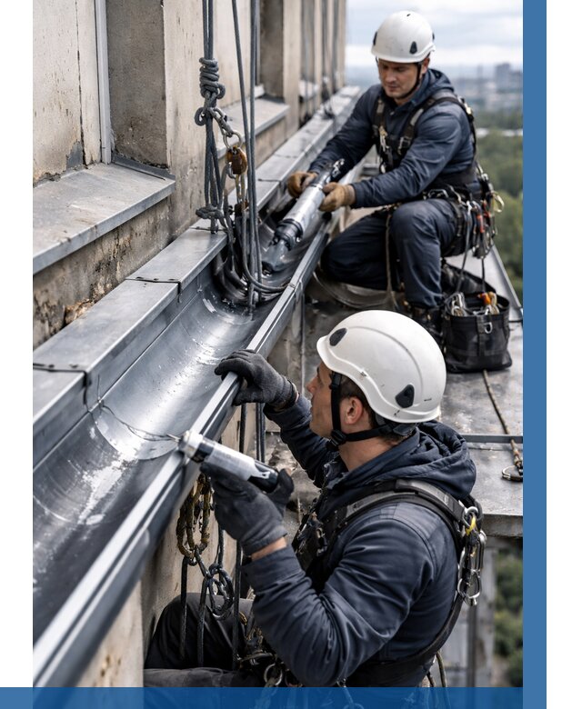 Ремонт водосточных желобов в Азове от 6675 р. | ВЫСОТНИК-Азв