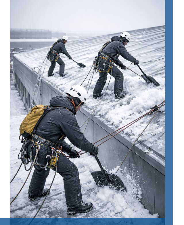 Очистка навесов от снега в Азове от 4621 р. | ВЫСОТНИК-Азв