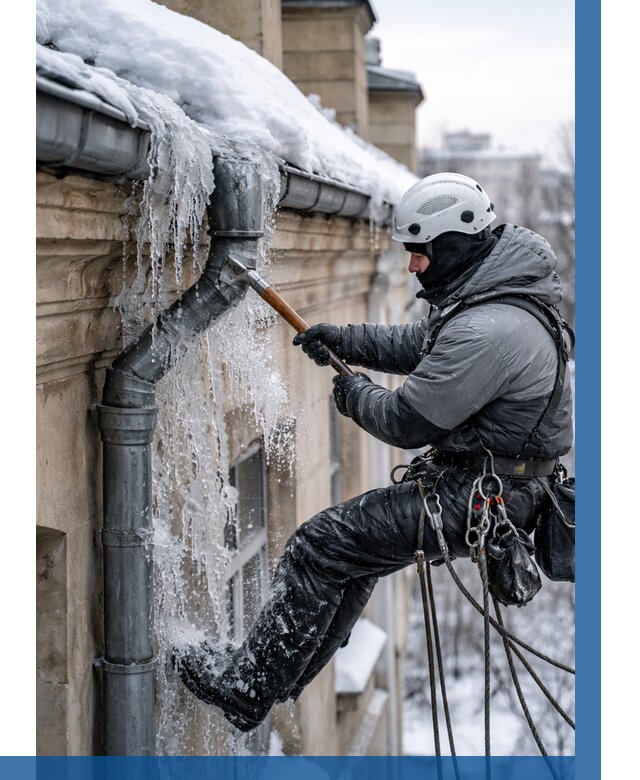 Очистка водостоков от льда в Азове от 3594 р. | ВЫСОТНИК-Азв