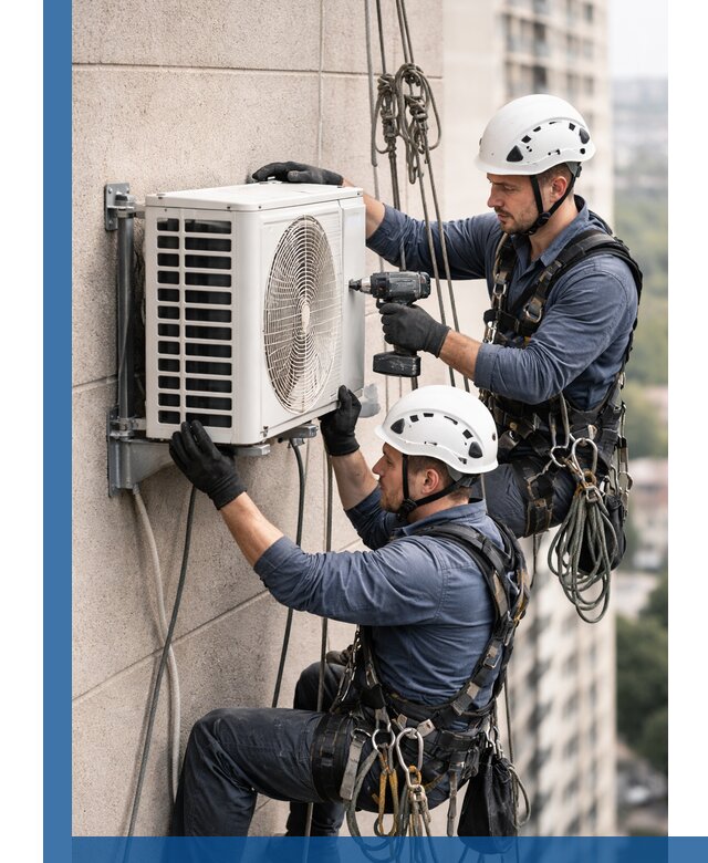 Монтаж внешнего блока кондиционера в Азове установка и крепление