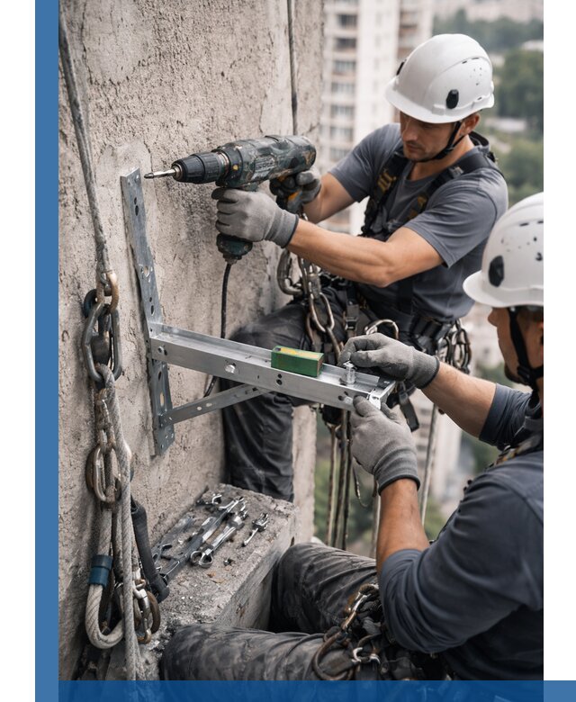 Установка кронштейнов кондиционера и крепежа в Азове