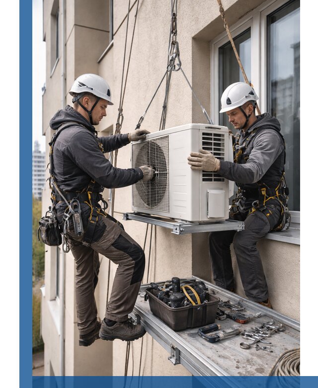 Перенос внешнего блока кондиционера в Азове с монтажом и крепежом