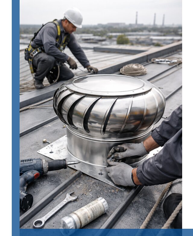 Установка дефлекторов на кровле в Азове профессионально