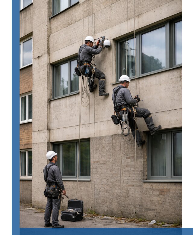 Монтаж фасадных камер видеонаблюдения в Азове под ключ