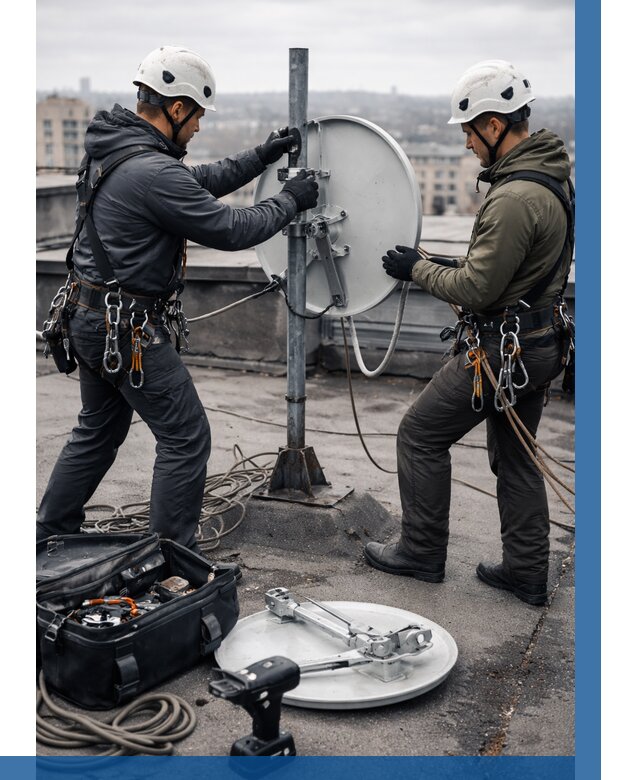 Демонтаж антенн на крыше в Азове от 4621 р. | ВЫСОТНИК-Азв